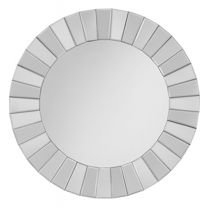 Large Round Silver Glass Mirror, Modern Frameless Wall Mirror, 80cm Diameter, Easy to Install Home Decor-Sona Casa