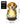 Brown Polyresin Dog Statue With Solar Garden Light And Welcome Basket by Sona Casa