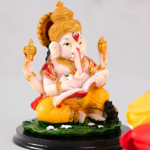 Small Ganesha Idol, 4" Indian Lord Ganesh Statue For Home Office Car Dashboard Pooja Decor, Diwali Gifts by Sona Casa