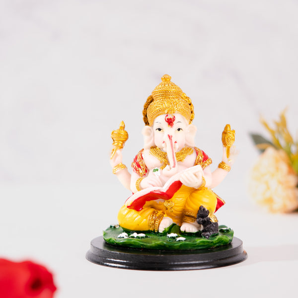 Multicolor Mini Ganesh Lakshmi Idols, 4" Indian Hindu God Statues For Home by Sona Casa