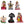 Hindu Deity Figurines Set of 6, 5