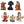 Pack Of 6 Mini Multicolor Polyresin, 2
