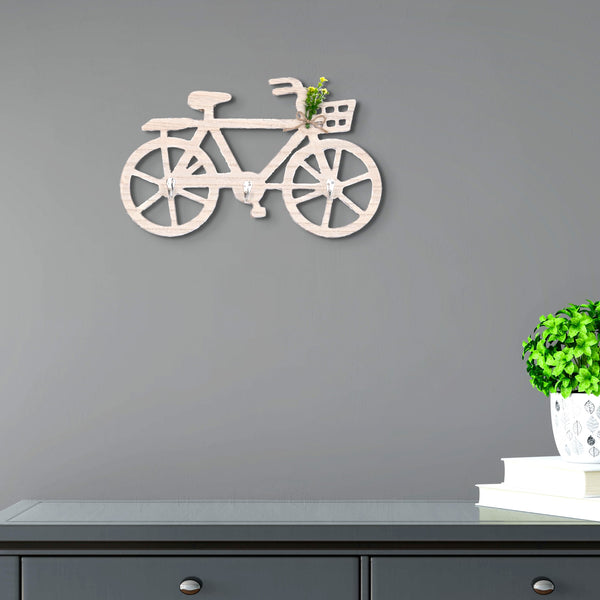 Wooden 3 Hook Key Holder, 9" Small Wall Mount Entryway Organizer by Sona Casa