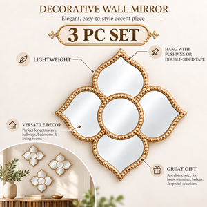 Gold Floral Wall Mirrors, Set of 3-Sona Casa