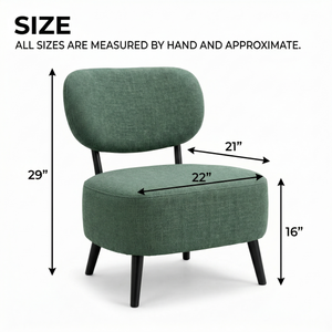 2 Pcs Set of Comfortable Green Fabric Accent Chairs for Lounge, Home, Office, Hotel Decor - Accent Collection
