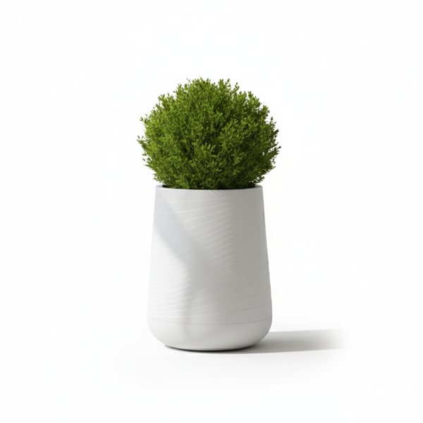 Modern Tall White Indoor Outdoor Decorative Planter, 33 in Contemporary Flower Pot Home, Office, Garden Decoration, Gift