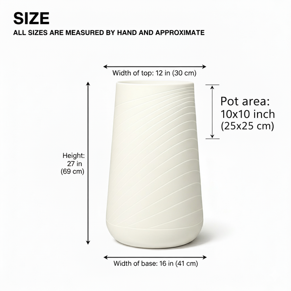 Tall Indoor Self Watering Decorative Planter, 27" Modern Minimalist Flower Pot Home, Front Porch, Patio, Backyard & Garden Decor-Sona Casa