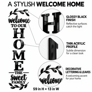 Black DIY 3D Acrylic HOME Wall Stickers and Decals