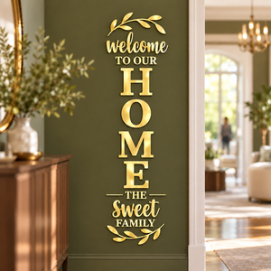 Gold DIY 3D Acrylic HOME Wall Stickers and Decals