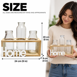Home vase holder size guide showing 24 cm width, 9 cm depth and 20 cm overall height