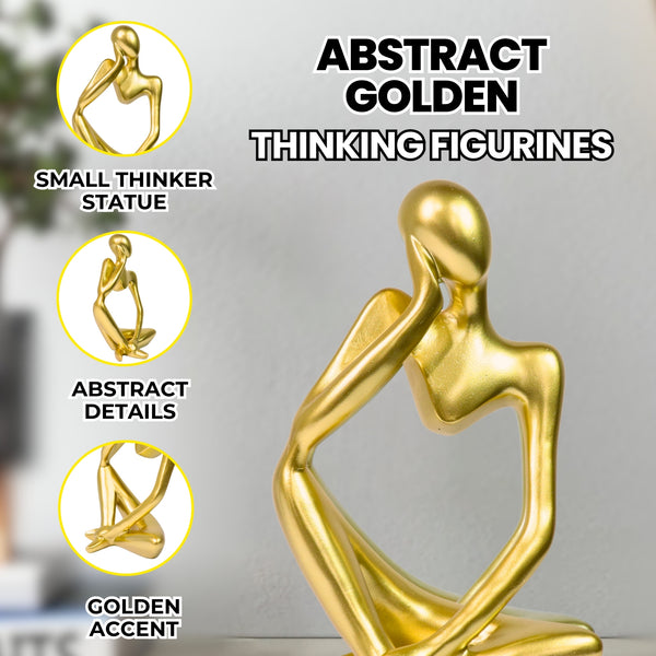 Small Thinker Statue, Abstract Sculpture, 9" Living Room Decor by Sona Casa