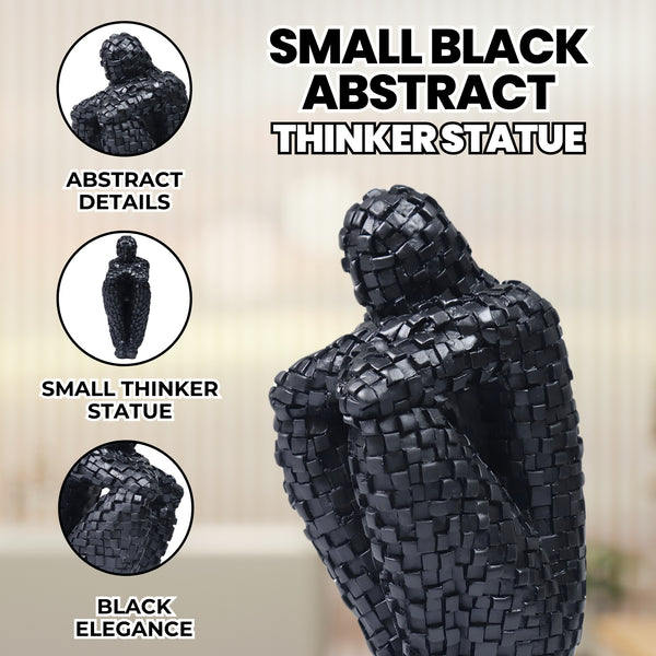 Small Black Abstract The Thinker Statue, Unique Home Decor, Housewarming Gift 8 inch 20 cm