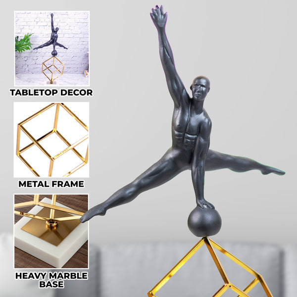 Decorative Statue, Gymnast, 19" Large Indoor Figurine, Tabletop Decor, Home | Home Decor