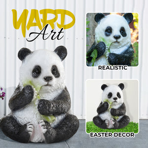 Large Panda Statue, 16" Lawn Ornaments, Indoor Outdoor Garden Patio Decor by Sona Casa