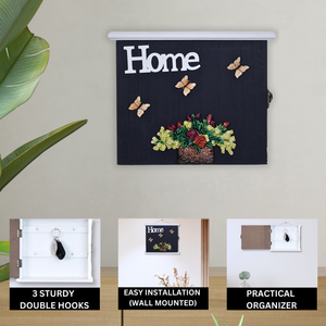 Rustic Wooden Wall Key Holder, 8" Decorative Key Hanger 3 Double Hooks Organizer for Home Office Entryway, Unique Gifts by Sona Casa