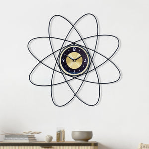 Minimalist Luxury Large Black Yellow Metal Star Decorative Wall Clock, 60 cm Silent Non-Ticking, Living Room Decor Gift by Sona Casa