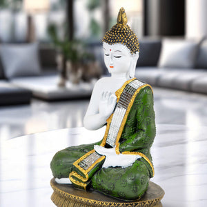 Seated Prayer Buddha Statue, 11" Figurine Home Decor Ornament. Buddhism Gifts, Altar Prayer Room Pooja Temple Decorations by Sona Casa