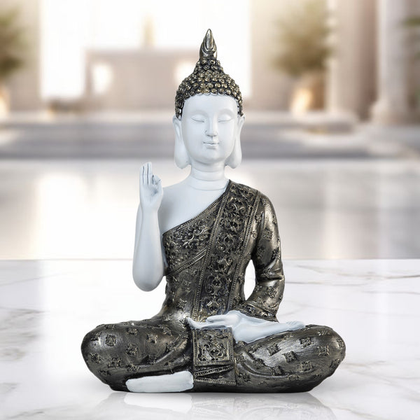 Small Meditating Buddha Statue 12" Tabletop Centerpieces Home Decor Gifts, Desktop, Shelf Shrine Ornament by Sona Casa
