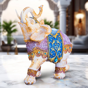 Elephant Statue, 8" Multicolor Animal Figurine, Sculptures, Coffee Table Decor, Ideal Housewarming Gift by Sona Casa