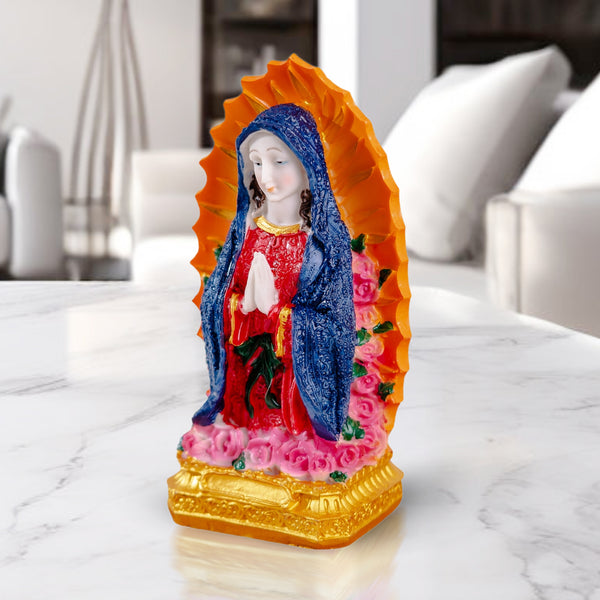 Blessed Virgin Mary Statue Religious Figurine Decoration, 8" Immaculate Heart Tabletop Desk Decor, Catholic Gifts