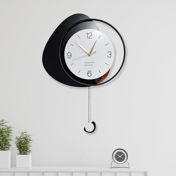 Pendulum Wall Clock, 24" Silent Non Ticking Decorative Clock Home Office Living Room Decor, Housewarming Gifts