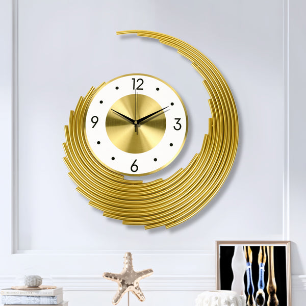 Large Gold Wall Clock 23" Metal Silent Analog Clock, Wall Decor for Home, Office, Living Room , Gifts