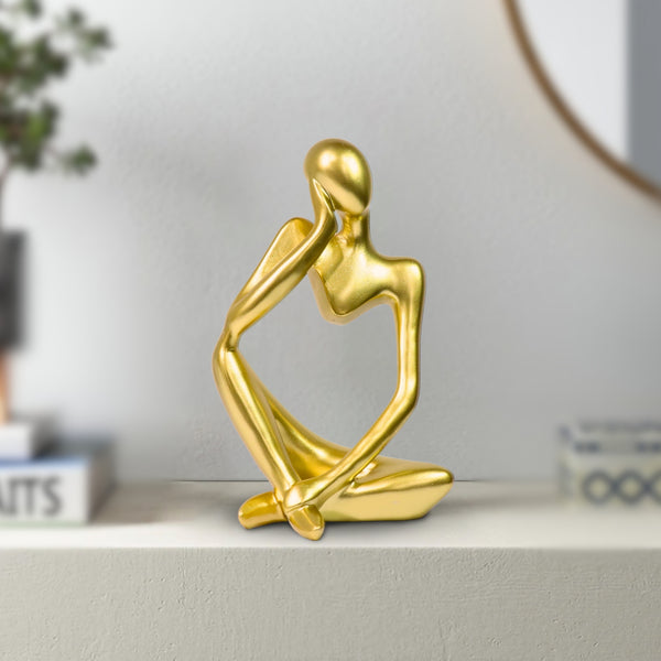 Small Thinker Statue, Abstract Sculpture, 9" Living Room Decor by Sona Casa