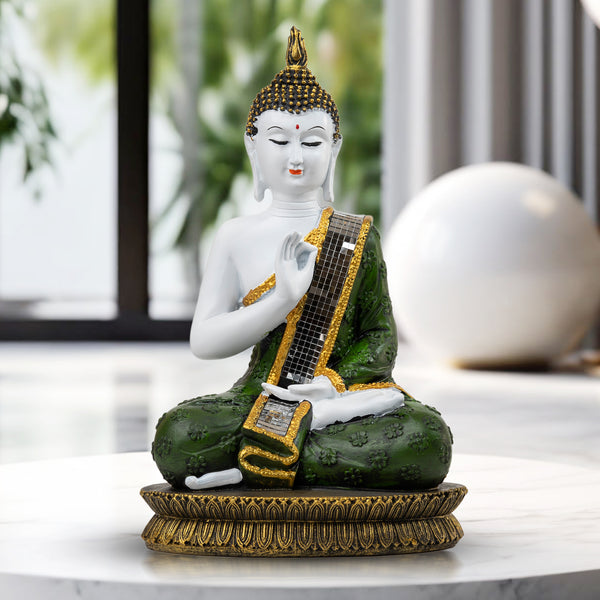 Seated Prayer Buddha Statue, 11" Figurine Home Decor Ornament. Buddhism Gifts, Altar Prayer Room Pooja Temple Decorations by Sona Casa