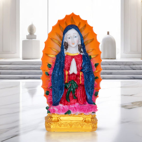 Blessed Virgin Mary Statue Religious Figurine Decoration, 8" Immaculate Heart Tabletop Desk Decor, Catholic Gifts