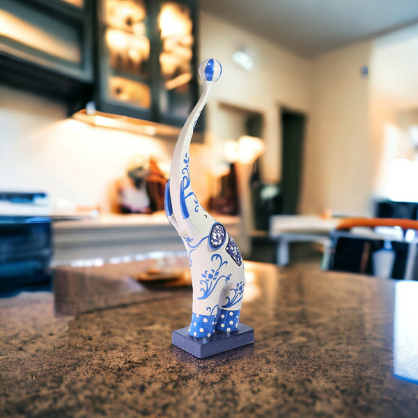 Whimsical Circus Elephant Statue, 16" Home or Office Art Decor, Gift