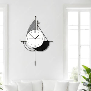Decorative Wall Clock, 24" Abstract Metal Clock, Quiet, Battery Operated Home Office Decor by Sona Casa