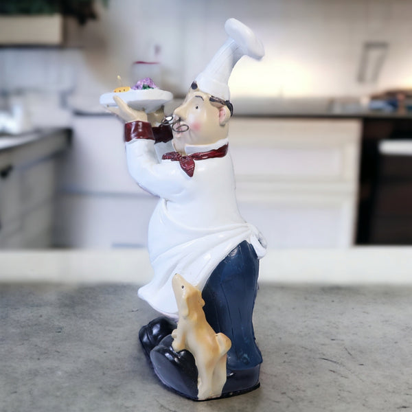 Chef Ornament, Polyresin Statue Art, Decor for Kitchen, Restaurant, Cafe, Bakery, Fun Gift 10 inch 25 cm | Home Decor