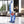 Blue Giraffe Statue, Polyresin Home Office Decor, 18