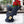 Dog Statue with Bouquet Holder Black Home Decor Accent, Polyresin Artwork Tabletop Centerpiece 9 inch 22 cm