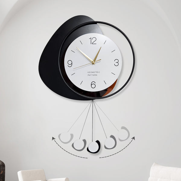 Pendulum Wall Clock, 24" Silent Non Ticking Decorative Clock Home Office Living Room Decor, Housewarming Gifts
