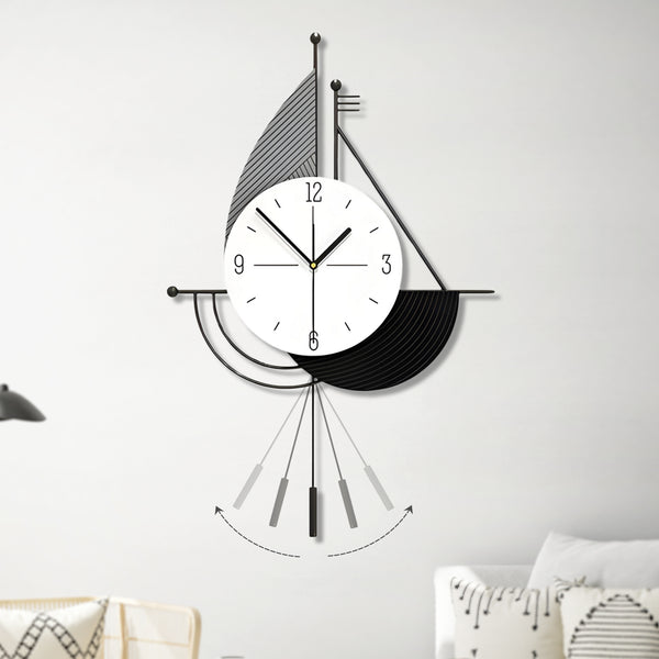 Decorative Wall Clock, 24" Abstract Metal Clock, Quiet, Battery Operated Home Office Decor