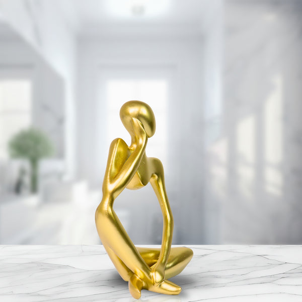 Small Thinker Statue, Abstract Sculpture, 9" Living Room Decor by Sona Casa