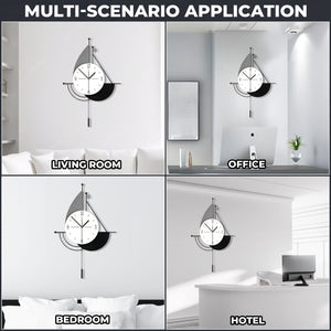 Decorative Wall Clock, 24" Abstract Metal Clock, Quiet, Battery Operated Home Office Decor by Sona Casa