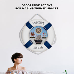 High Quality Lifebuoy Silent Wall Clock, 14" Nautical Home Decor by Sona Casa