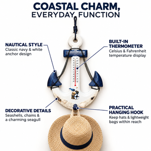 Nautical Anchor Wall Hook with Thermometer