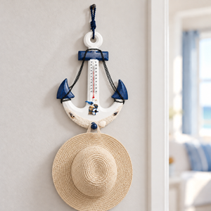 Nautical Anchor Wall Hook with Thermometer