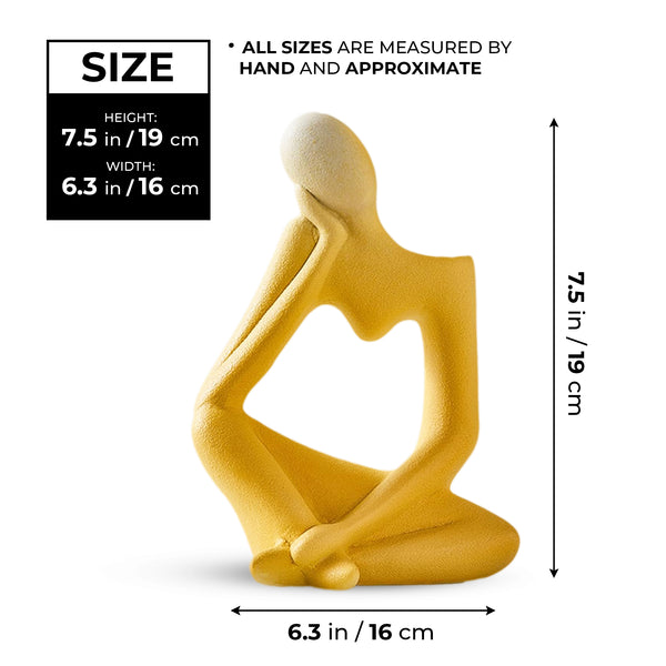 Abstract Ceramic Yellow Bud Vase With 1 Tulip Stem, 7" Table Vase for Fresh or Fake Flowers, Living Room, Office Decor