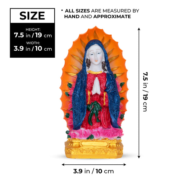 Blessed Virgin Mary Statue Religious Figurine Decoration, 8" Immaculate Heart Tabletop Desk Decor, Catholic Gifts