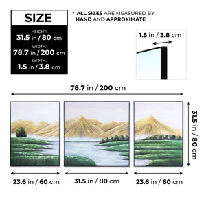 Mountain Canvas Large Scenery Painting, 79" Wall Art Decor Living Room by Sona Casa