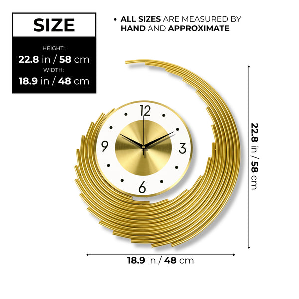 Large Gold Wall Clock 23" Metal Silent Analog Clock, Wall Decor for Home, Office, Living Room , Gifts