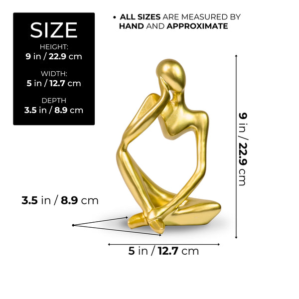 Small Thinker Statue, Abstract Sculpture, 9" Living Room Decor by Sona Casa