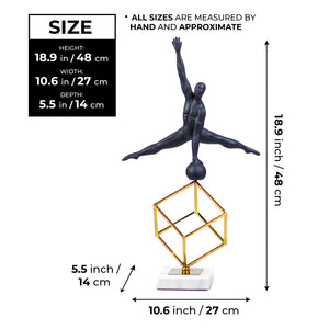 Decorative Statue, Gymnast, 19" Large Indoor Figurine, Tabletop Decor, Home | Home Decor