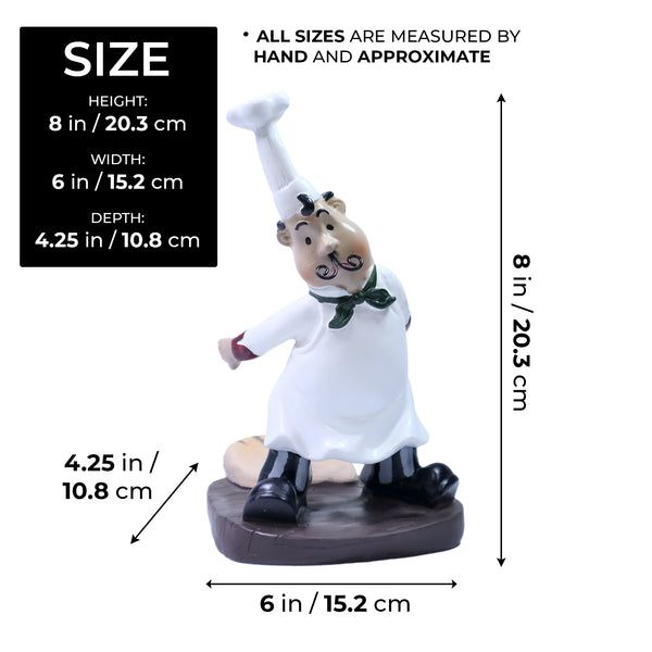 Wine Bottle Holder, Cute Polyresin Chef 750mL Bottle Organizer, Kitchen Countertop Decor 6 inch, 20 cm