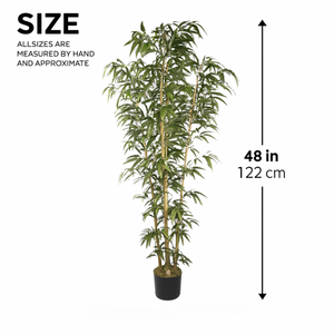 Artificial Bamboo Tree 4 ft Tall, Indoor Silk Bamboo, Realistic Fake Plant for Living Room Office Home Decor-Sona Casa