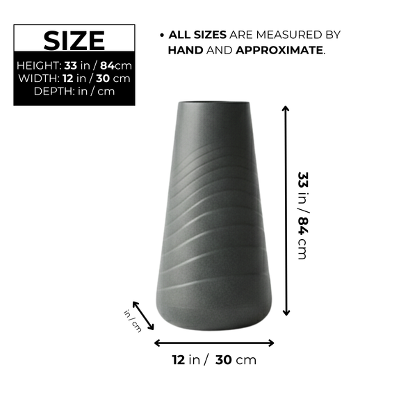 Modern Tall Black Indoor Outdoor Decorative Plant Pot, 33 in Contemporary Flower Pot Home, Office, Garden Decoration, Gift